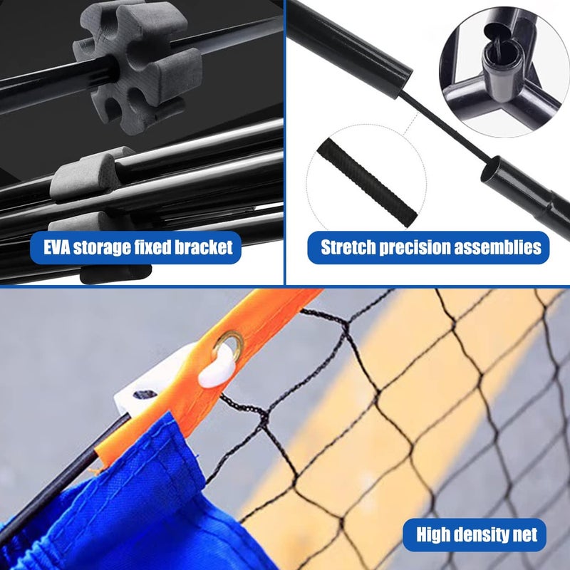 Eastgoing 10 ft Mini Portable Soccer Tennis Net | Pickleball Net System with Carrying Bag for Driveway Backyard. Easy Assemble Beach Tennis Net | Tennis Practice for Indoor and Outdoor - Image 2
